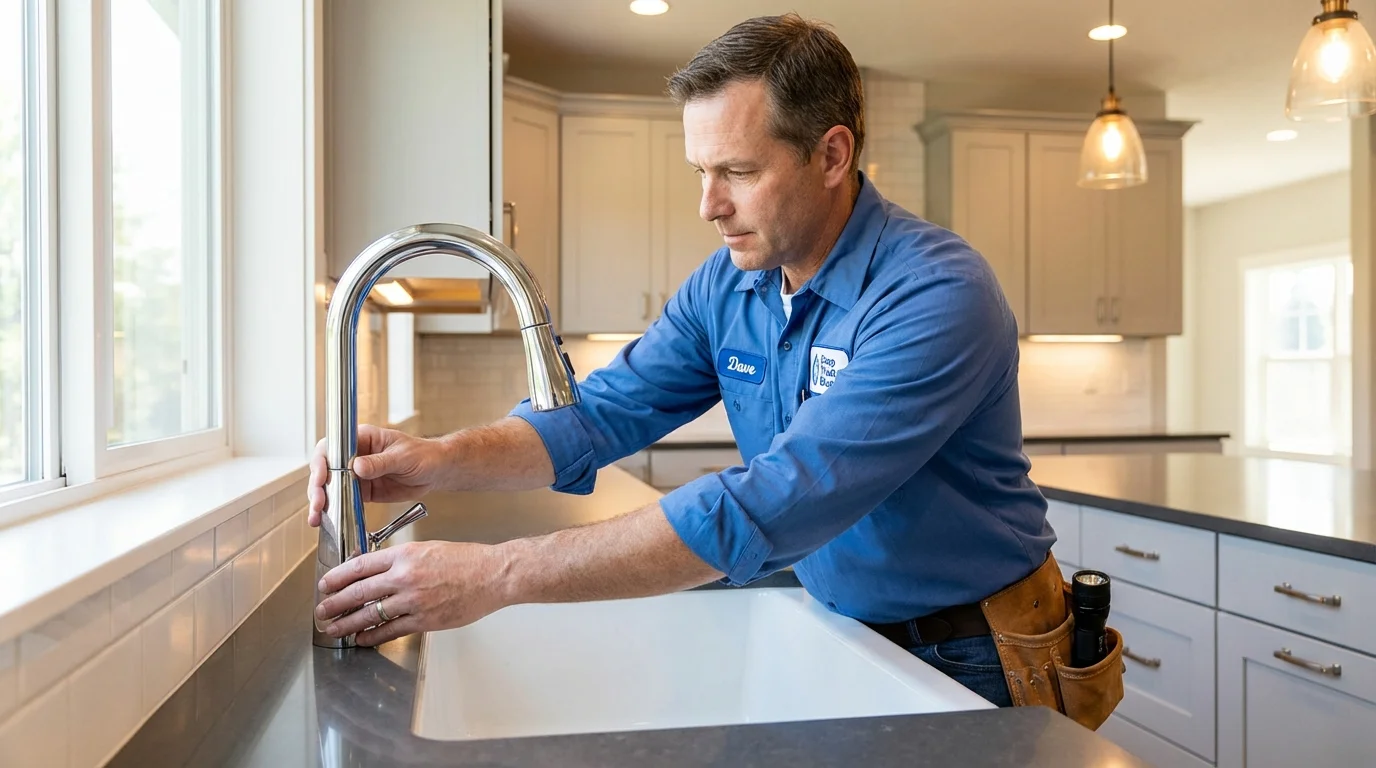 Kitchen faucet installation by Johns Plumbing LLC in Cazenovia